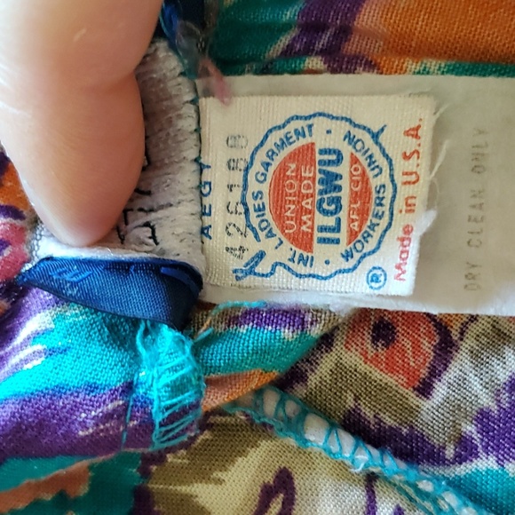 80s vintage sz 12 rayon skirt - Picture 5 of 10